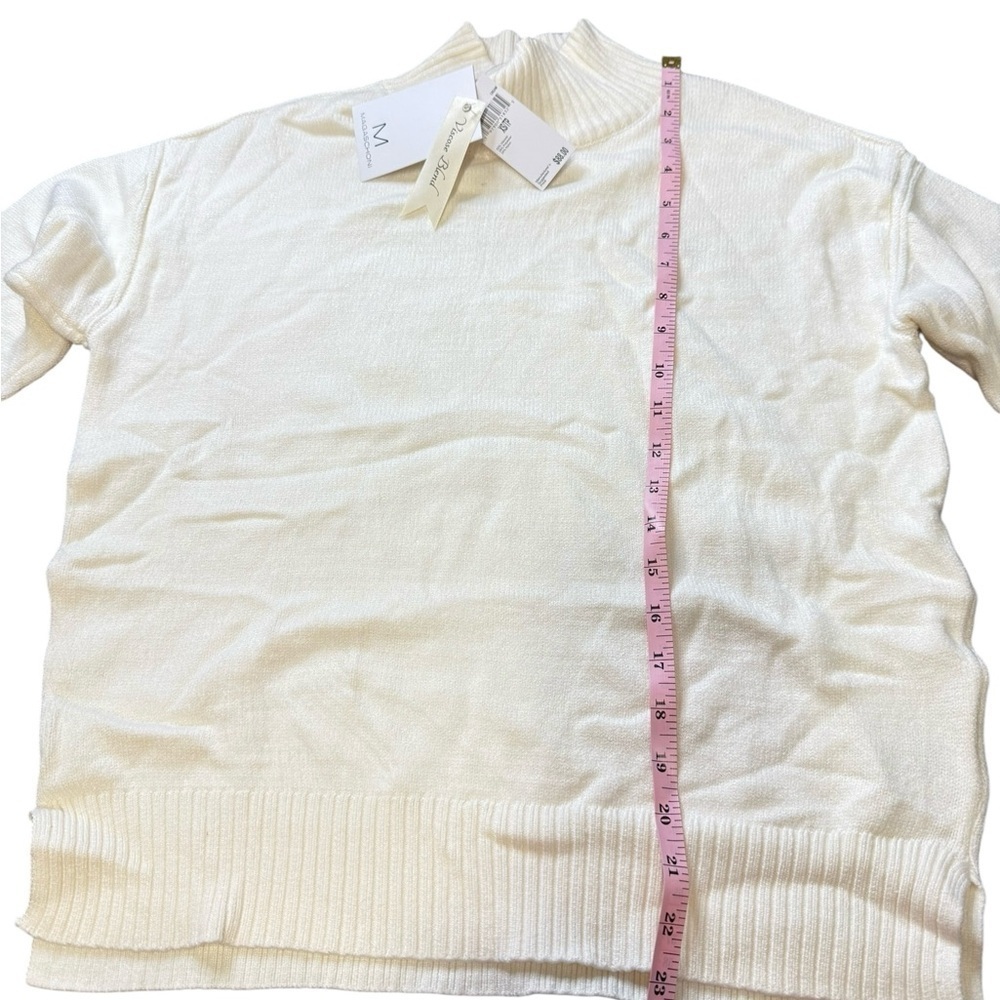 🤍 Magaschoni Cream Viscose Blend Mock Neck Sweater - Size XS